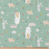 Printed Cotton GONTRAND Verdigris / Petal
